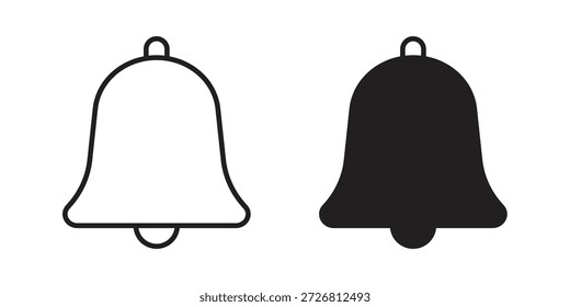 Notification bell icons vector collection for web designs. flat icons