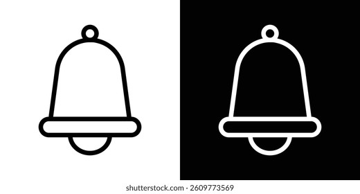 Notification bell icons vector set in stroke line style
