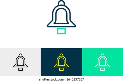 notification bell line art icon vector 
