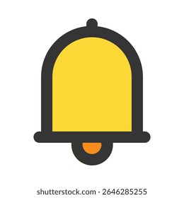 notification bell line color icon editable vektor