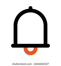 Bewerkbare notificatiebellijn Kleurenpictogram Bewerkbare vector