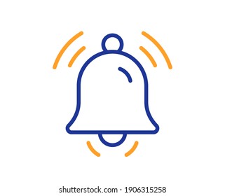 Icono de la línea del timbre de notificación. Signo de recordatorio de alarma. Símbolo de reloj de alarma. Elemento de diseño de calidad. Icono de timbre de notificación de estilo de línea. Trazo editable. Vector