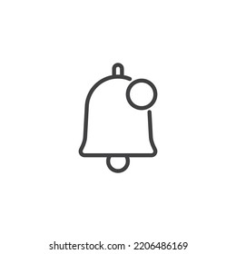 Notification bell line icon. linear style sign for mobile concept and web design. New notice outline vector icon. Symbol, logo illustration. Vector graphics