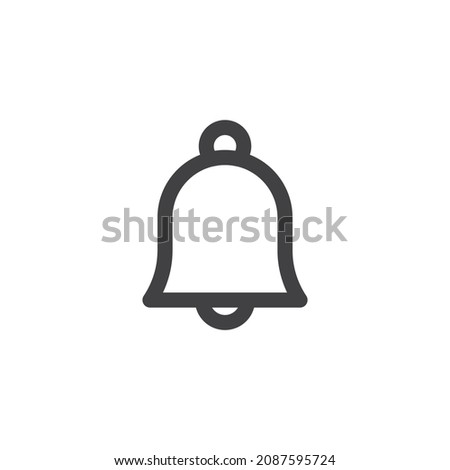 Notification, bell line icon. linear style sign for mobile concept and web design. Ring bell outline vector icon. Symbol, logo illustration. Vector graphics