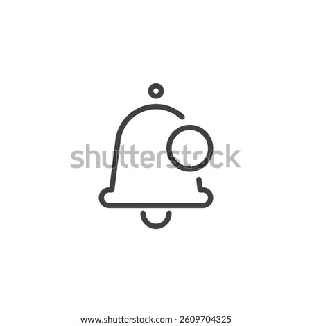 Notification bell line icon. linear style sign for mobile concept and web design. A bell with a dot outline vector icon. Alerts, updates notice symbol, logo illustration. Vector graphics
