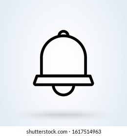 Notification bell line. Simple vector modern icon design illustration.