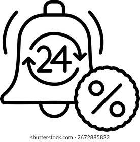 Timbre de notificación Línea Vector Icon Design