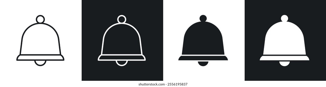 Notification bell linear icon set for app, and web design.