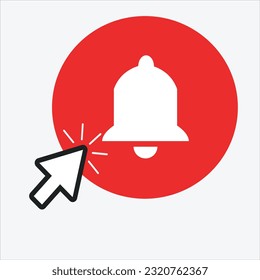 Notification bell. Message alert icon , vector outline messaging alarm reminder.