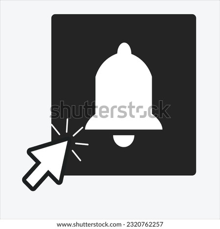 Notification bell. Message alert icon , vector outline messaging alarm reminder.