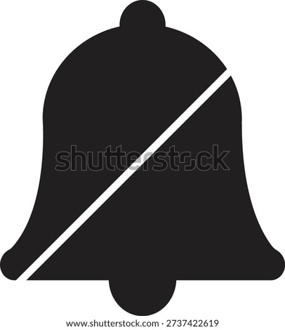 Notification Bell Off Icon – Mute Alert, Silent Mode, Disable Notification Symbol Vector	