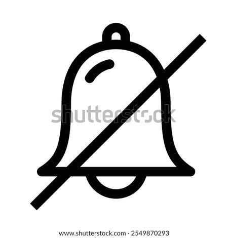 Notification bell off outline vector icon. Editable stroke.