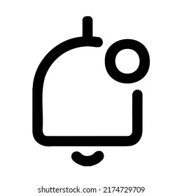 Notification or bell outline isolated vector.