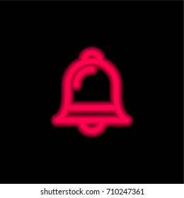 Notification Bell red glowing neon ui ux icon. Glowing sign logo vector