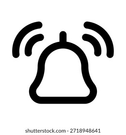 Icono de línea moderna del anillo de campana de notificación. Profesional de Vector mínimo que representa el mensaje de recordatorio de alerta y la notificación digital.
