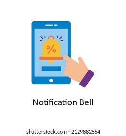 Notification Bell vector Flat Icon Design illustration. Discounts And Loyalty Programs Symbol on White background EPS 10 File