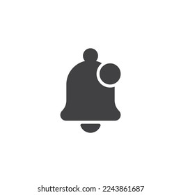 Notification bell vector icon. filled flat sign for mobile concept and web design. New notice glyph icon. Symbol, logo illustration. Vector graphics