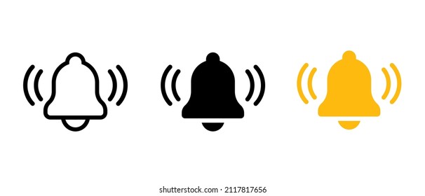 Notification bell vector icons set. Incoming message collection. Alarm symbol