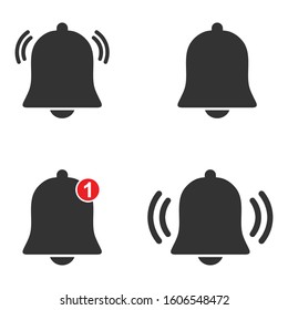 	
Notification bells icon isolated. Doorbell icons for apps like youtube, alert ringing or subscriber alarm symbol, vector Illustration.