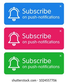 Notification bells icons set. Minimalistic design. Incoming messages concept. Subscribe to the news digest button. UI UX elements Alarm icon. 