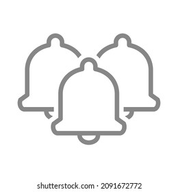Notification bells line icon. Message bell, inbox message symbol