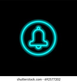 Notification blue glowing neon ui ux icon. Glowing sign logo vector