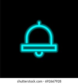 Notification blue glowing neon ui ux icon. Glowing sign logo vector
