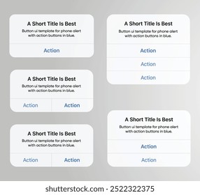 Notification Boxes Template alert UI set. Smartphone Warning or Message Interface. Vector illustration. Android. Smartphone. iphone ios Update and Enable Notifications boxes collection. UX design