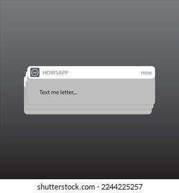 notificación de aplicación gris que dice enviarme un mensaje de texto. elegante y encantador