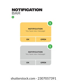 Notification Boxes Template for Iphone. Smartphone Message Interface. Vector illustration.