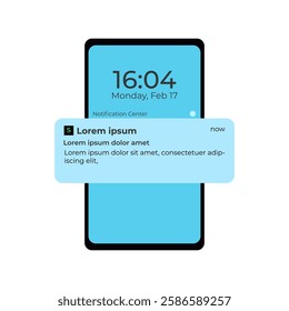 Notification Boxes Template for Iphone. Smartphone Message Interface. Vector illustration. Android. Smartphone. IMessages. We Chat. Line. Whatsapp Mobile Push Notifications: notif in Digital Marketing