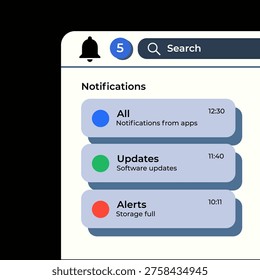 Notification Boxes Template for Iphone. Smartphone Message Interface. Vector illustration. Android. Smartphone. IMessages. We Chat. Line. Whatsapp. Samsung Galaxy. Facebook. TikTok. Notification Boxes Template for Smart Device. Smartphone Message Interface.