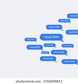Notification Boxes Template for Iphone. Smartphone Message Interface. Vector illustration. Android. Smartphone. IMessages. We Chat. Line. Whatsapp. Samsung Galaxy. Facebook. TikTok. Push notifications icons. Message bubble icons. Flat style. Vector icon