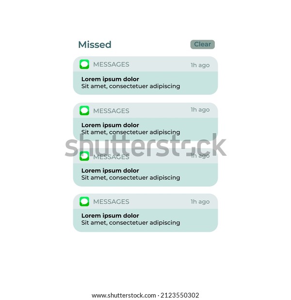 Notification Boxes Template for\
Iphone. Smartphone Message Interface. Vector illustration. Android.\
Smartphone. IMessages. We Chat. Line. Whatsapp. Samsung\
Galaxy