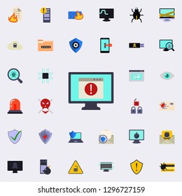 notification in the browser icon. Virus Antivirus icons universal set for web and mobile