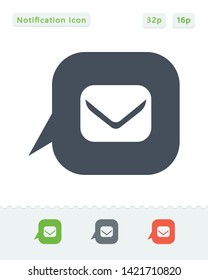 Notification Bubble & Mail - Sticker Icons. A professional, pixel aligned icon.