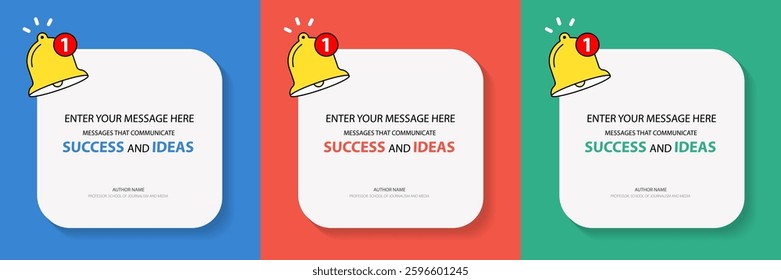 Notification Bubble quote frame banner, Testimonial social media post template isolated on background. Speech bubbles and text box with copyspace. infographic Vector Illustration.