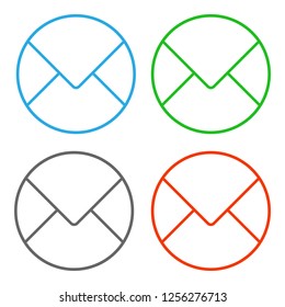 Notification buttons. Icon set. Outline. Vector.