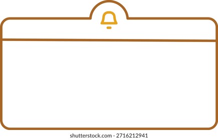 Cartão de notificação com indicador de ícone de sino pequeno