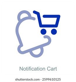 Notification Cart and message icon concept