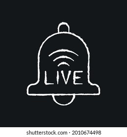 Notification chalk icon. Live stream. Vector black illustration