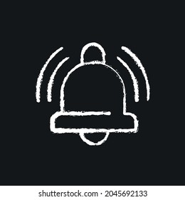 Notification chalk icon. Vector isolated black illustration