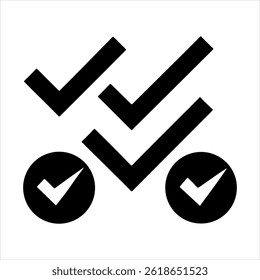 Notification Check Mark Color  Flat Line Icons 