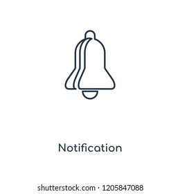 Notification concept line icon. Linear Notification concept outline symbol design. This simple element illustration can be used for web and mobile UI/UX.