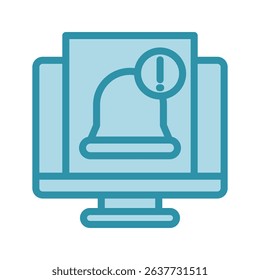 Notification dual tone blue color, mini illustration icon. use for modern concept, print, UI, UX kit, web and app development. Vector related to account management, ecommerce, banking and finance.