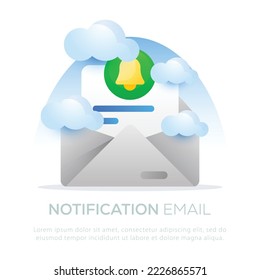 Notification email illustration design for mobile or website design
