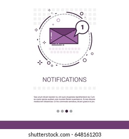 Notification Envelope Email Inbox Message Send Mail Web Banner With Copy Space Vector Illustration