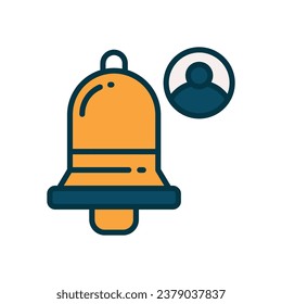 icono de color relleno de notificación. icono vector para tu sitio web, móvil, presentación y diseño de logotipo.