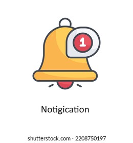 notification Filled Outline Vector Icon Design illustration on White background. EPS 10 File