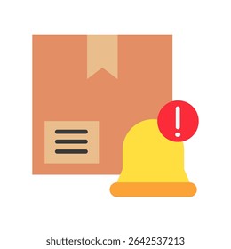 Notification flat color, mini illustration icon. use for modern concept, print, UI, UX kit, web and app development. Vector related to product offering, marketing, business.